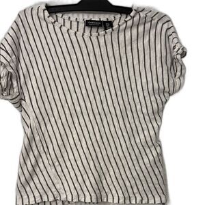 Jones New York White Short Sleeve Fitted Ribbed T-Shirt Size S